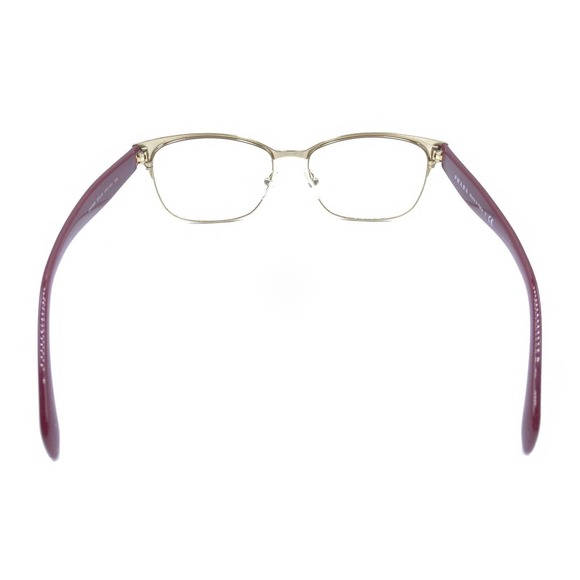 Prada VPR 65R UAN-1O1 Burgundy Red Gold Square Eyeglasses Frames 53-16 140 Italy - Picture 5 of 12